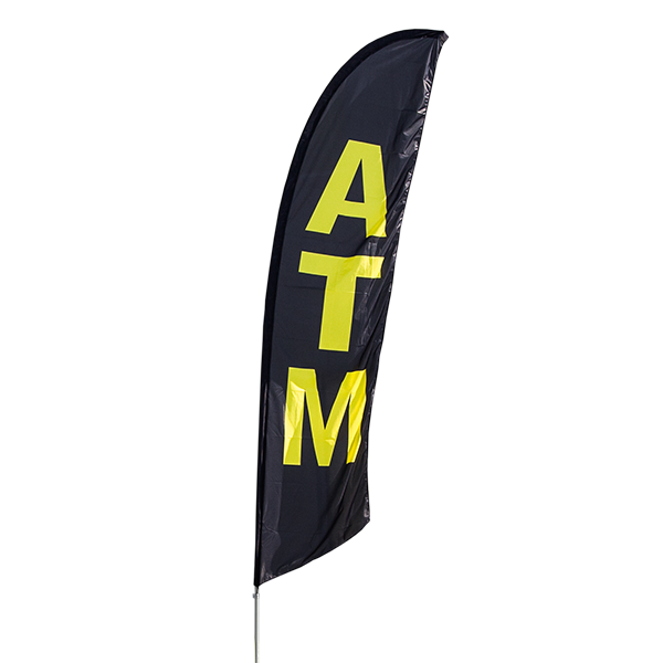 ATM Sign "ATM Inside" Aluminum Pole or Wall Sign 12" X 12" 