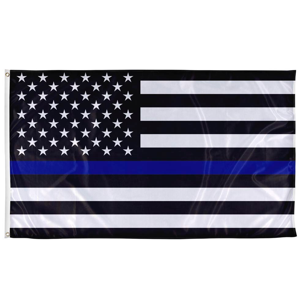 Thin Blue Line Delaware State Police Law Enforcement Blue Line Flag  Wall Poster