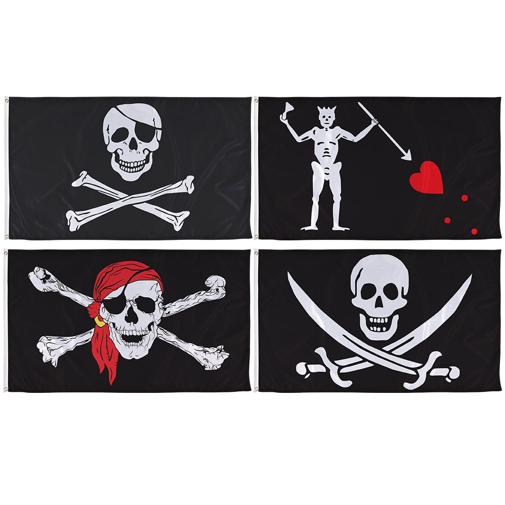 Pirate skull and cross cruiser burgee pennant flag 29cmx44.5cm power boat sail 