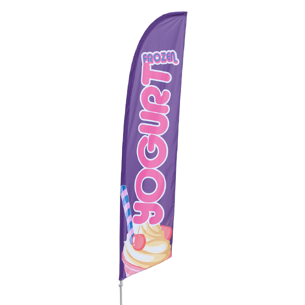 FROZEN YOGURT Ice Cream Sno Swooper Flag Tall Vertical Feather Bow Banner Sign 