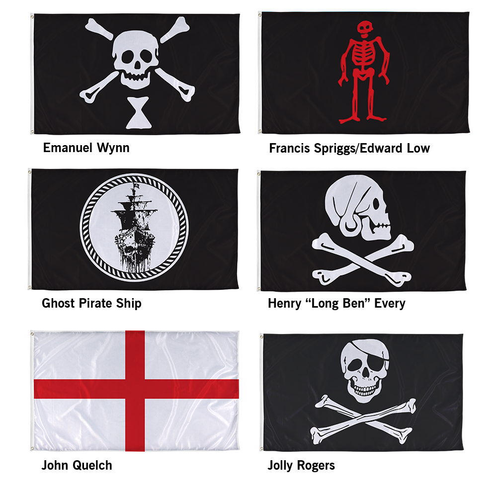 Collectable Badges Large Pirate Flags 5ft X 3ft Skull Ghost Jolly Roger 