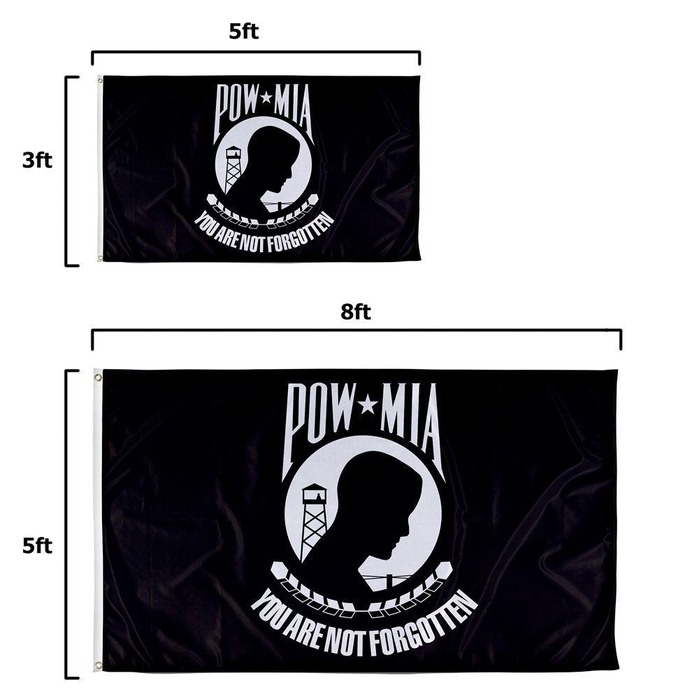 Memorial Veterans,Armed Forces,Military Flag with 2 Grommets You Are Not Forgotten Prisoner of War Flag Jayus 3 Ply Pow Mia Flag 3x5 Outdoor Double Sided 200D Polyester Black Pow Flags Banner 