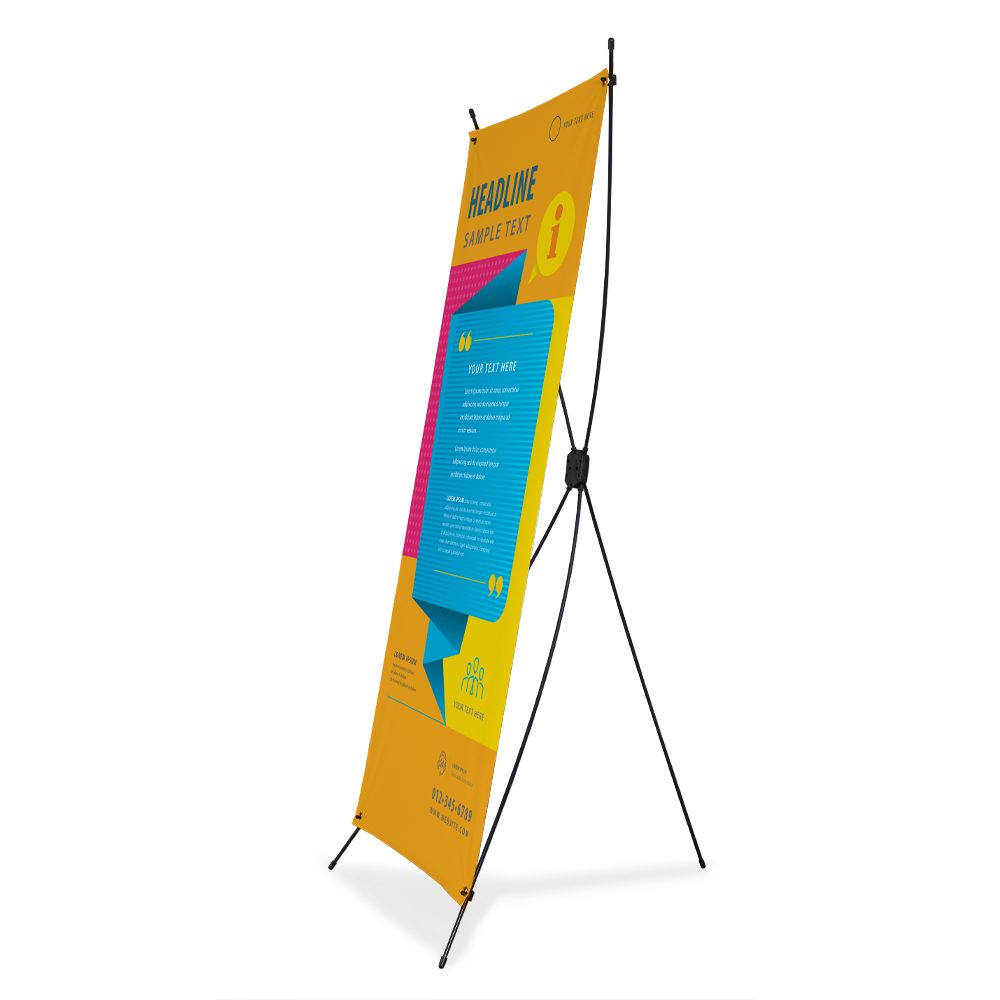 CUSTOM 47x83 Tripod X Banner Stand Trade Show Sign Display with Banner Printing 
