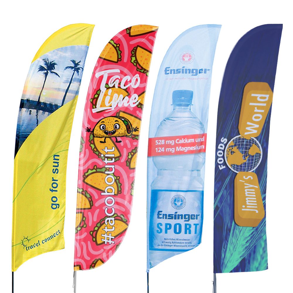 Ice Cream 13.5ft Feather Banner Single-Sided, Poles and Cross Base Included - Style 1 