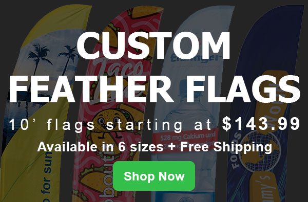 custom feather flags
