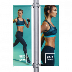 Fully printed street pole banners