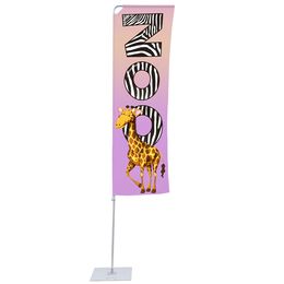 Portable Flagpole with Banner Arm