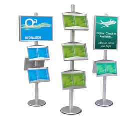 Poster Stand with Brochure & Tablet Holders