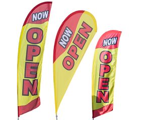 Now Open Feather Banner