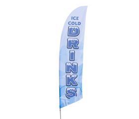 Ice Cold Drinks Feather Flag
