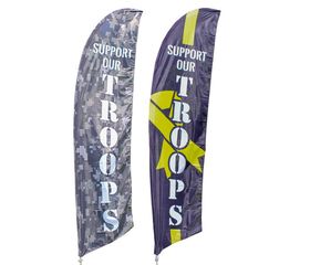 Support Our Troops Feather Flag