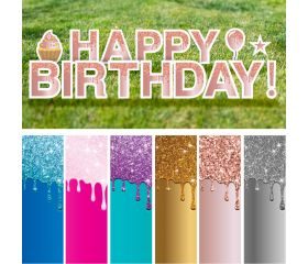 Dripping Glitter Yard Signs