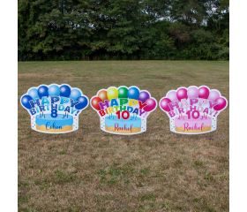 happy birthday balloon yard signs