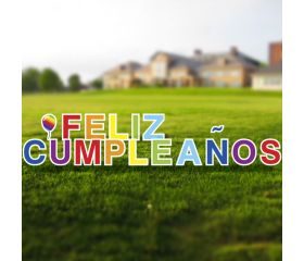 Feliz Cumpleaños Yard Letter Signs
