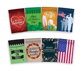 Seasonal garden flags set 8-pack