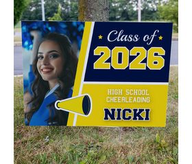 Senior Cheerleading Yard Sign with Photo