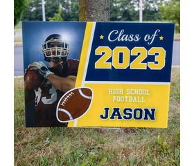 Football yard signs with photo