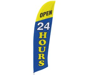 Open 24 Hours Feather Flag