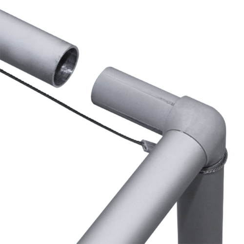 Poles are inserted into the connectors when assembled