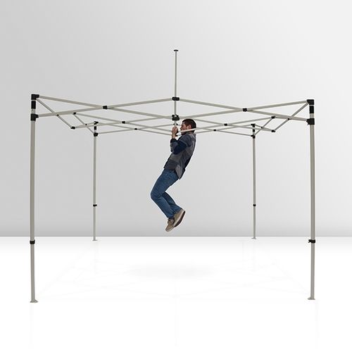 Steel tent frame is sturdy and can withstand frequent use