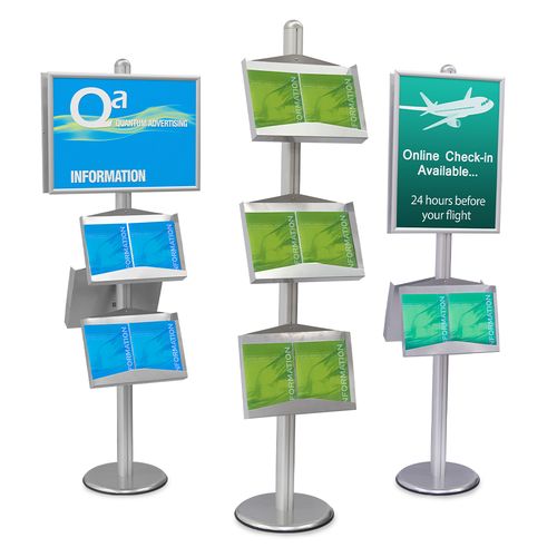 Poster Stand with Brochure & Tablet Holders