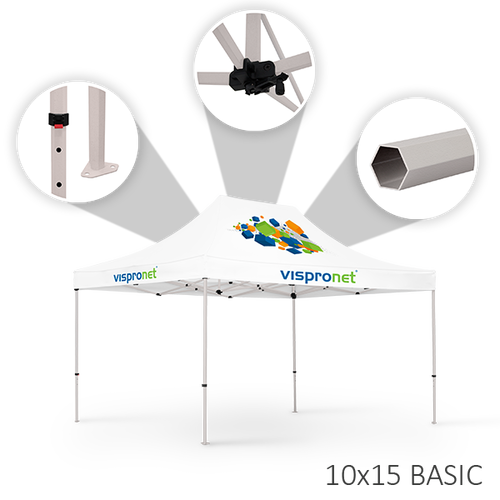 Our 10 x 15 tent offered in the Basic style