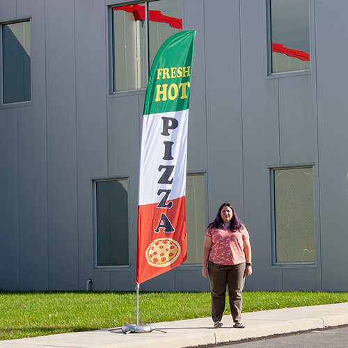 Pizza flags are a great way to advertise outside