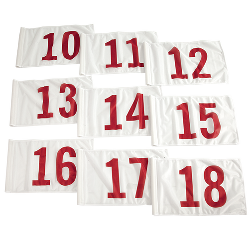 Red numbers 10-18 on white background