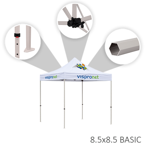 Features of the 8.5ft x 8.5ft tent frame