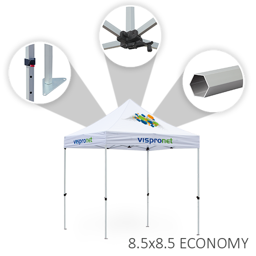 Functions of the 8.5 x 8.5 economy tent frame