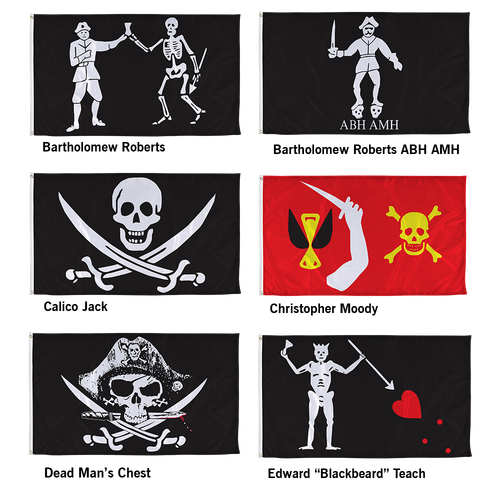 Get a stock design pirate flag that's quickly shipped to your home or business