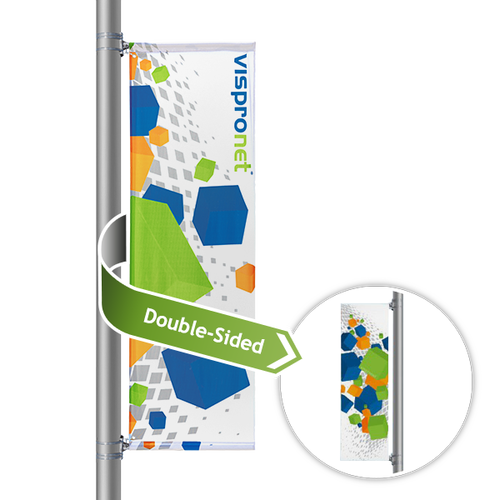 Double sided pole banners
