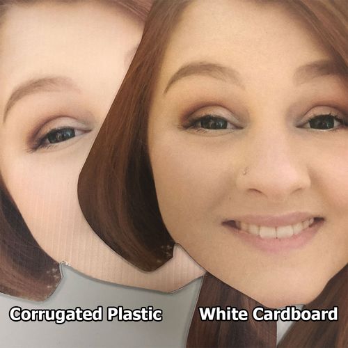 Cardboard face cutouts vs corrugated plastic