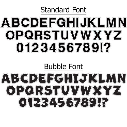 Standard vs Bubble font