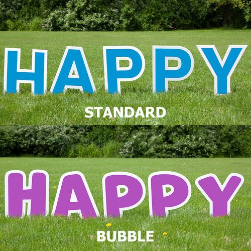 Standard vs Bubble font