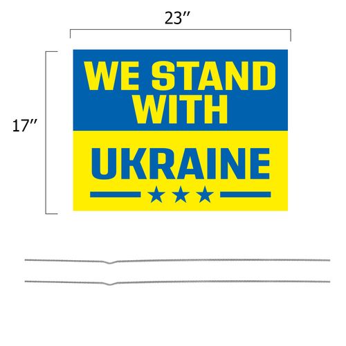 We Stand With Ukraine yard sign dimensions