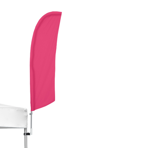 The tent feather flag is available in all the classic shapes, including Angled (shown)