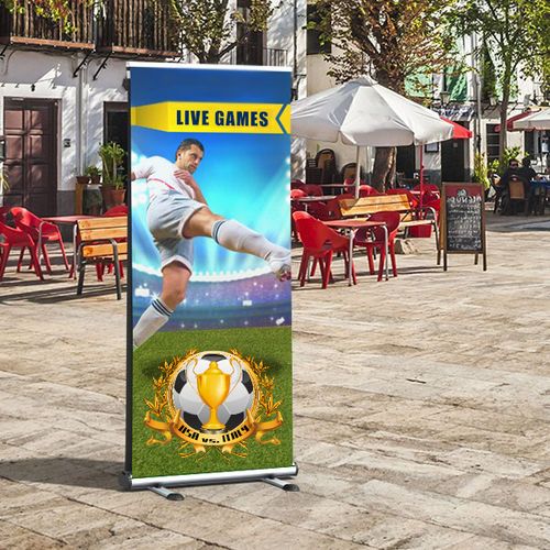 The outdoor banner stand is made for short term outdoor usage
