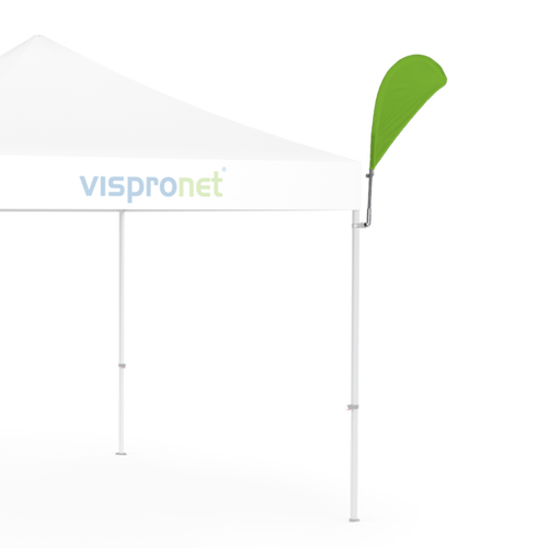 Use a green feather flag to provide a some personality to your advertising tent