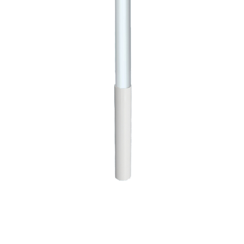 Pole fits inside included PVC pipe which is also used as adapter for other base options