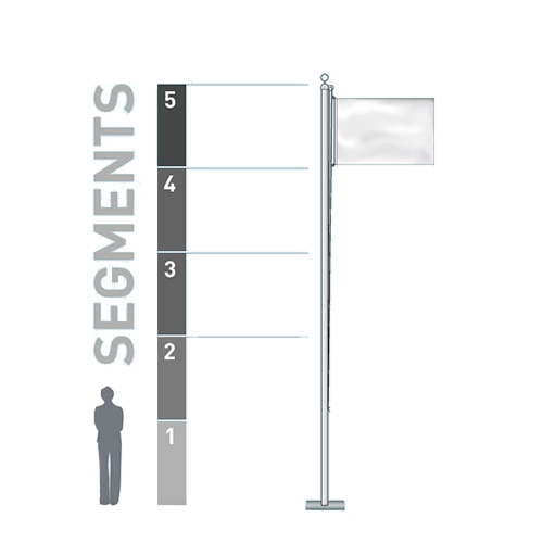 Pole segments connect together or are removed to achieve various heights