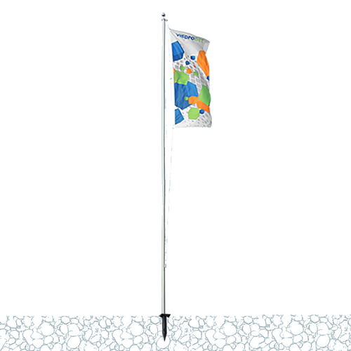 Fly your portrait or landscape flag with the PVC pipe concreted into the ground