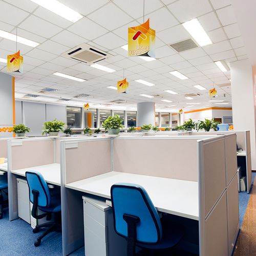 Easily attach Hanging Signs to drop ceilings in offices and other indoor settings