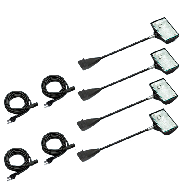 Black 150W Halogen Pop Up Portable Booth Lights (4-pack)