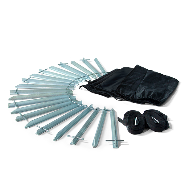 Set includes 20 strong steel stakes to stake down Inflatable Tent frame and canopy and 4 carry bags Set includes 20 strong steel stakes to stake down Inflatable Tent frame and canopy and 4 carry bags