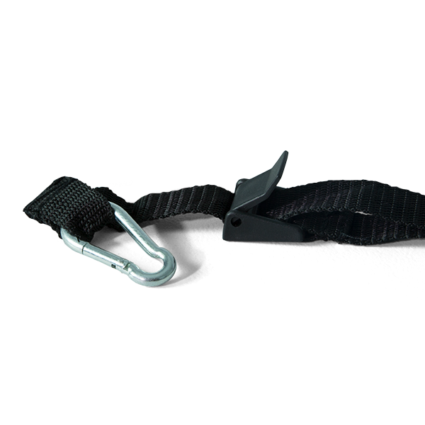 Tie-down is made of durable nylon webbing Tie-down is made of durable nylon webbing