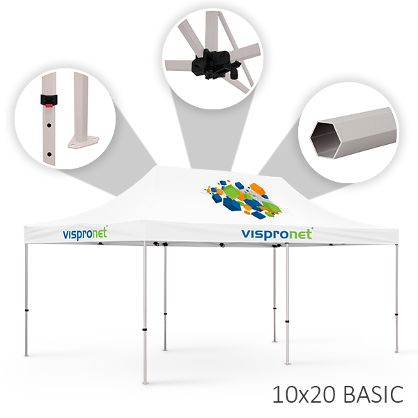 Vispronet Black 10x20 Aluminum Carport Canopy Tent with 10x20 Window Walls, 10x10 Window Wall, 10x10 Full Wall, Roller Bag, and Stake Kit - 4
