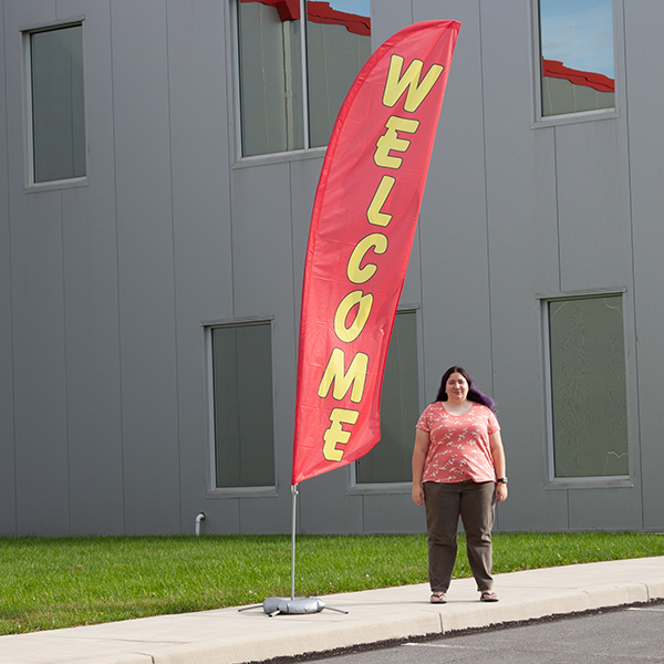 Welcome Red - Large Size Boost your outdoor advertising with our feather flags