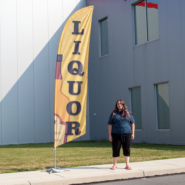 Feather flags make great outdoor advertising Feather flags make great outdoor advertising