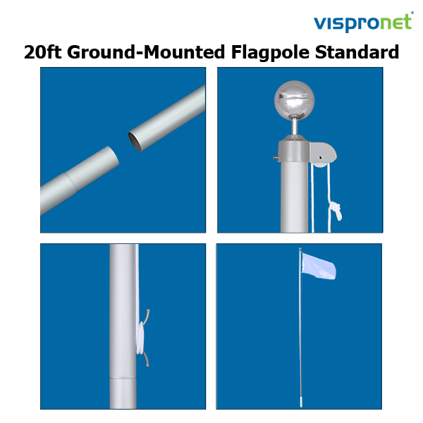 The ground-mounted flagpole is just over 20ft tall - perfect for residential areas The ground-mounted flagpole is just over 20ft tall - perfect for residential areas